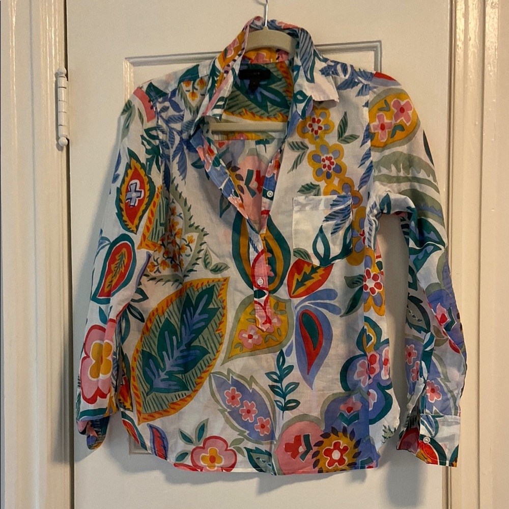 J.Crew Multicolor Pullover Blouse